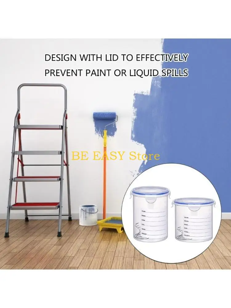 

E28F 8 шт. герметичный контейнер для хранения краски, запасные чашки для краски с крышкой и инструментом для смешивания, для