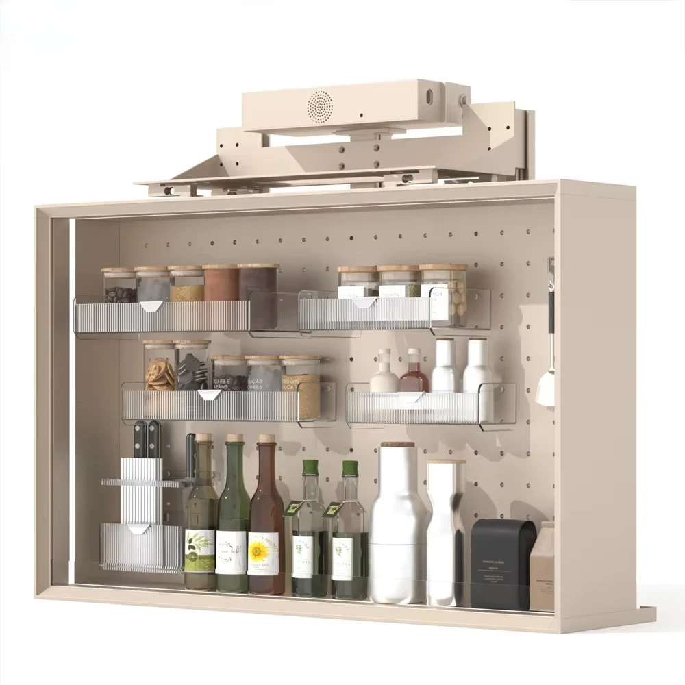 Smart Lift Cabinet Mechanism Artifical Intelligence Kitchen Storage System Kitchen Storage Organizer