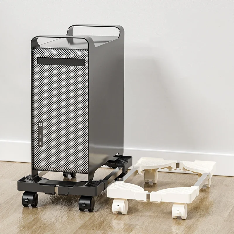Soporte de torre de computadora, soporte de CPU móvil ajustable, soporte elevador de piso de PC, soporte de CPU soporte de torre de PC con ruedas giratorias