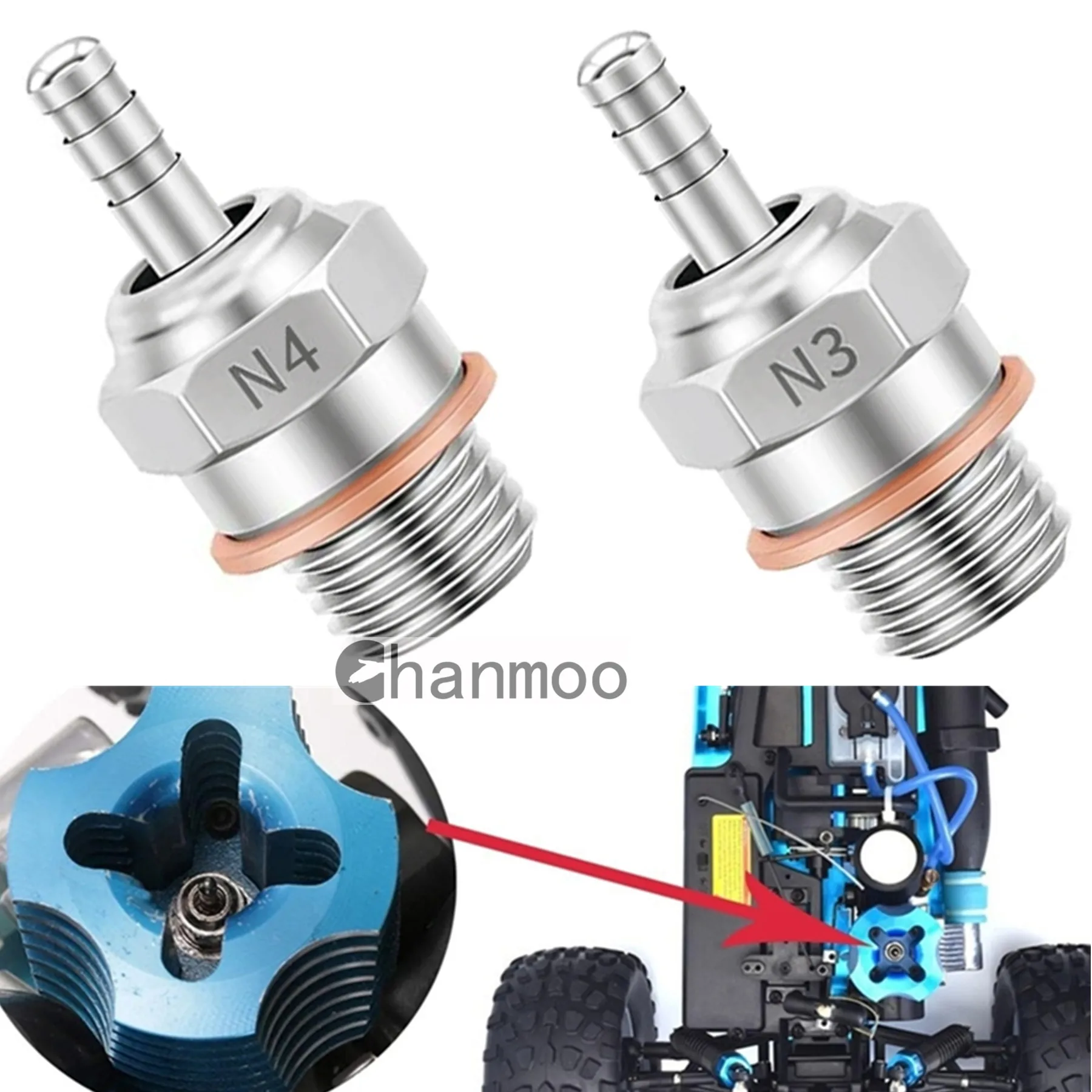Universal #8 Glow Plugs OS8 N3 N4 OS 8 Spark Nitro Engine Part for HSP 1/7 1/8 1/10 RC Car Upgrade Parts