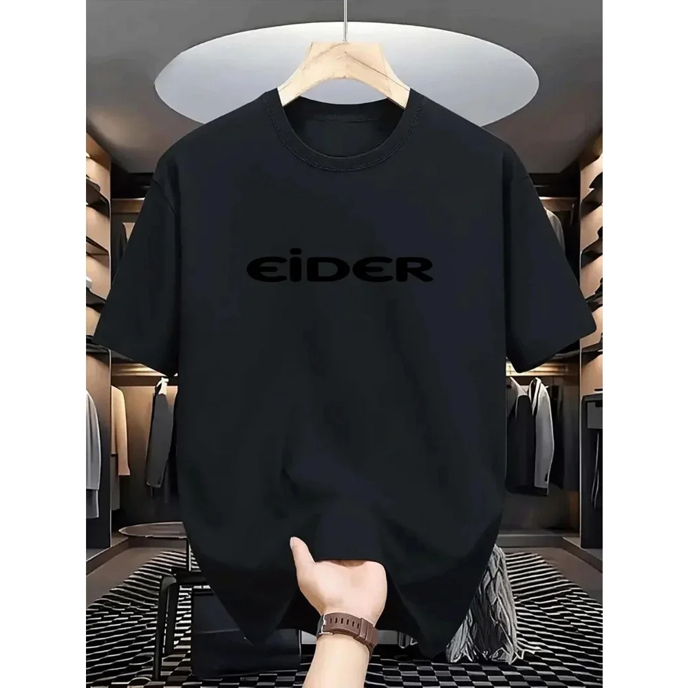 2026 Neues Herren Sommer-Freizeit-T-Shirt EIDER mit Buchstabendruck aus Polyester, Oversized, Locker, Rundhals, Street-Fashion-Oberteil – Detail 4