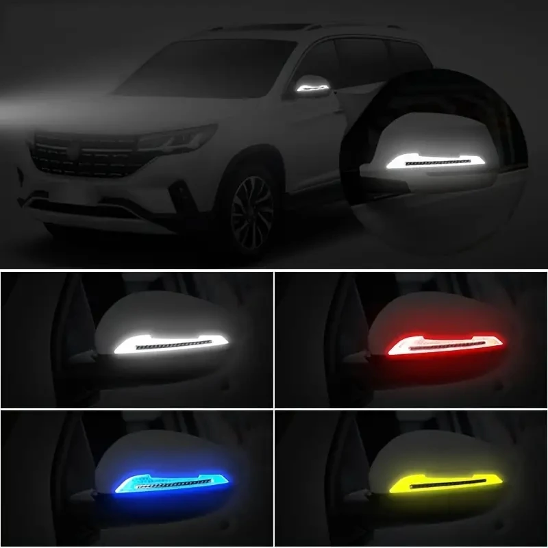 Car Reflective Decorative Stickers Carbon Fiber Door Mirrors Wheel Brow Bumper Bumper Strips Car Accessories Interior