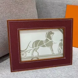 Wooden Pictures Frame Mahogany Photo Frame Smooth Calfskin Simple Can Hold 7 Inch Photo Frame Modern Decor