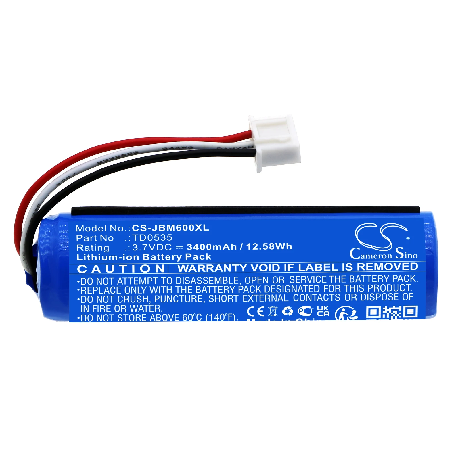 

GreenBatteryPower CameronSino 2600mAh 3.7V 9.62Wh / 3400mAh 3.7V 12.58Wh Microphone Li-ion Battery for JBL TD0535 KMC 600