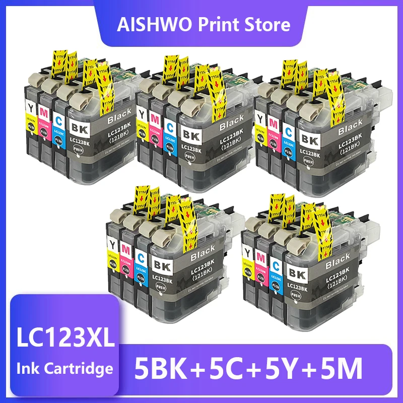 LC123 LC121 Compatible Ink Cartridge For Brother MFC J4410DW J4510DW J870DW DCP J4110DW J132W J152W J552DW printer LC123XL