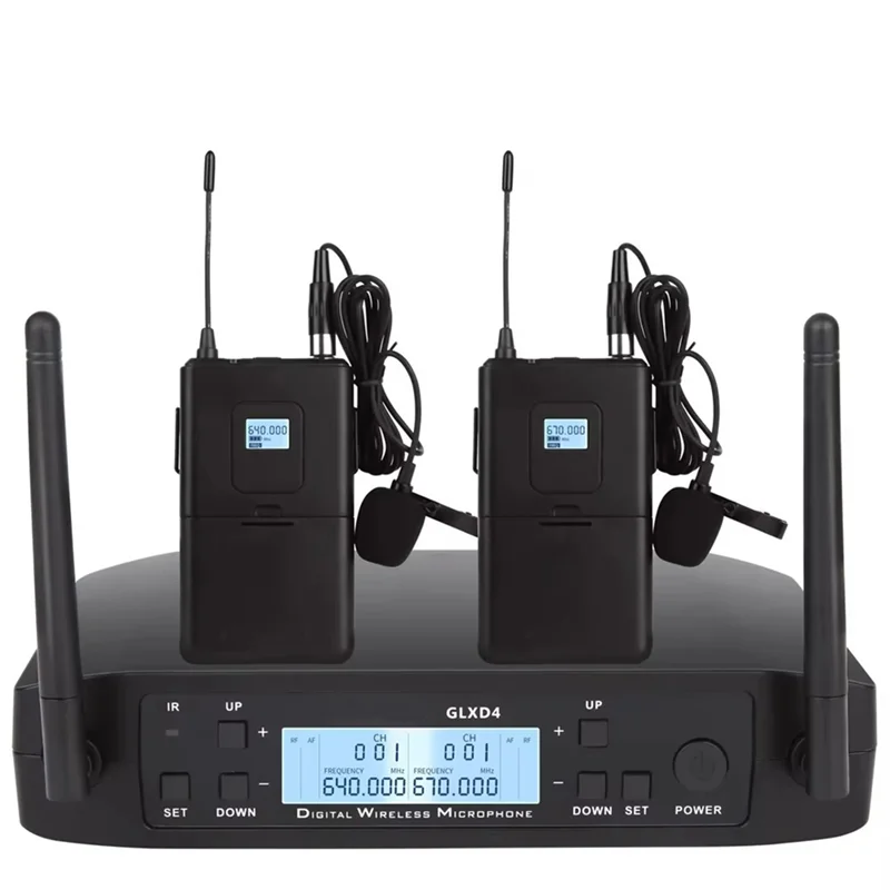 

GLXD4 Профессиональный беспроводной микрофон, двухканальный микрофон для церковной речи, учебная сцена, вилка европейского стандарта-ABIU