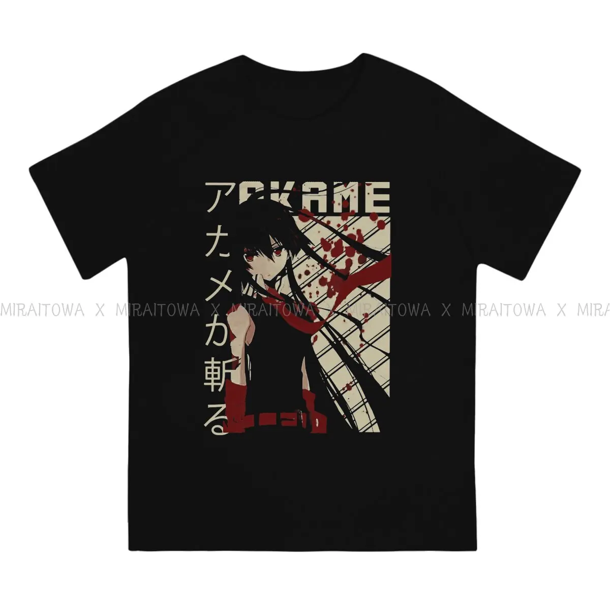 Akame ga Kill Main Character Tshirt Graphic Men Tops Vintage Grunge Tees Clothing Cotton Harajuku T Shirt