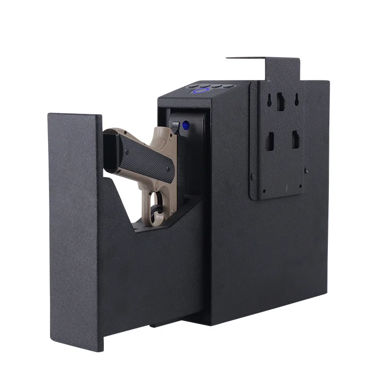 Cross-Border Blue Light Fire-Proof Anti-Theft Alarm Gun Box Household Gun Safe with Fingerprint Key Lock for Secure Storage