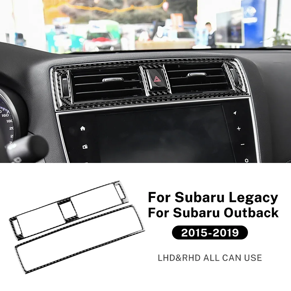 

Накладка на центральный воздуховод из настоящего карбона для Subaru Legacy Outback 2019-2024, рамка для вентиляционного отверстия на центральной панели, глянцевый черно-красный цвет