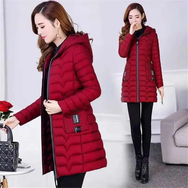 

Пуховая хлопковая куртка, пальто, женское новое зимнее пальто, хлопковая теплая зимняя куртка средней длины с капюшоном, парки, женское пальто 6XL