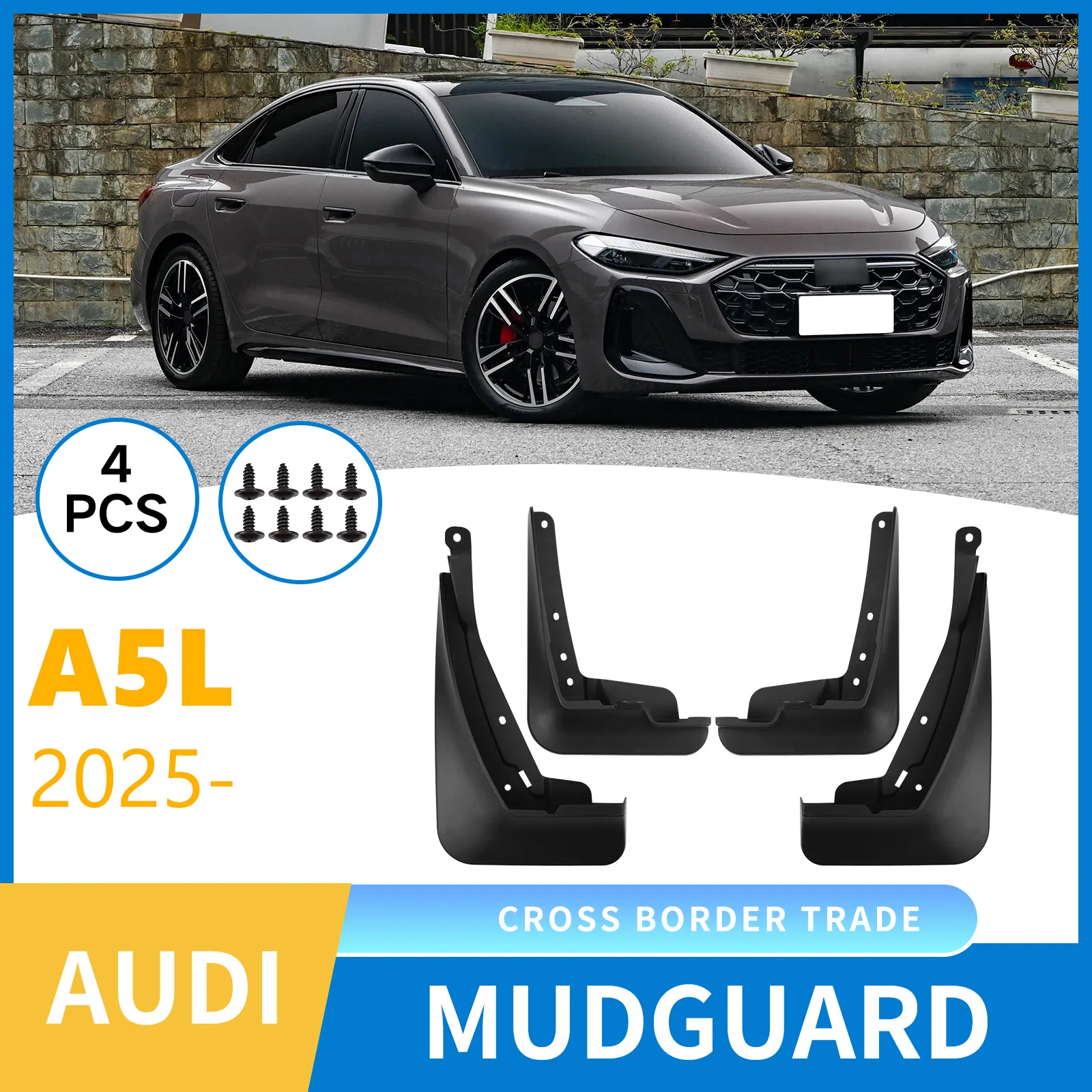

Fenders For Audi A5L 2025 car front and rear tire mudguard modification products,Front Rear Flares Splash Guards Cover