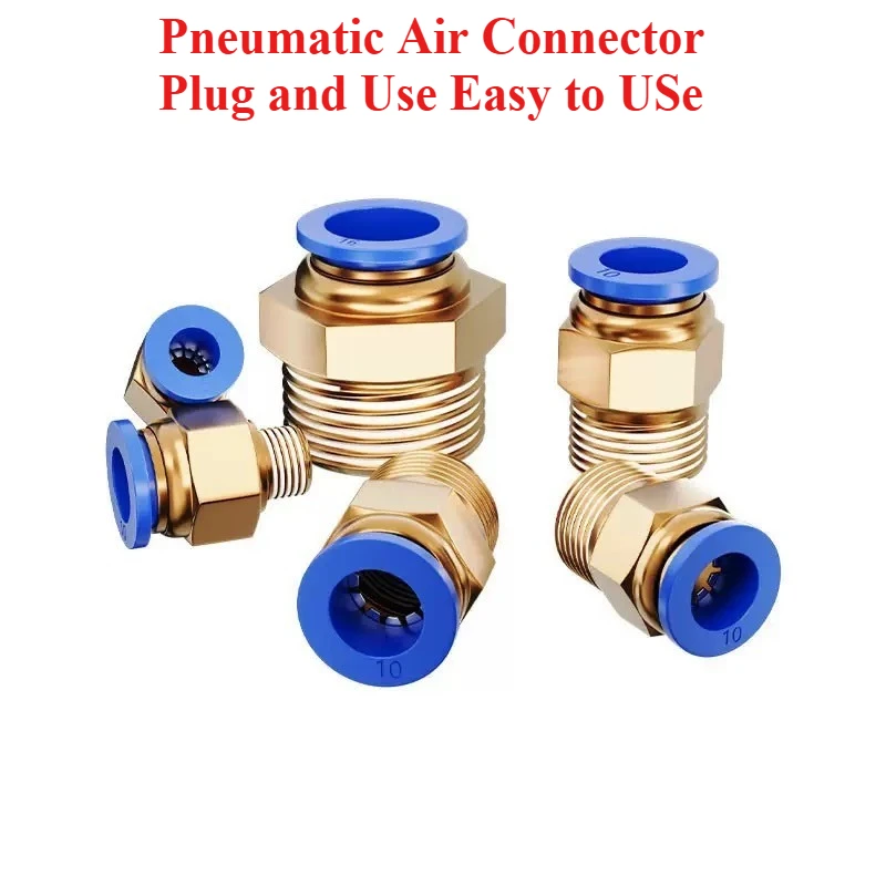 

1PC Pneumatic Air Connector Fitting PC 4mm 6mm 8mm 10mm 12mm Thread 1/4" 1/8" 3/8 1/2 3/4 M5 Hose Fittings Pipe Quick Connectors