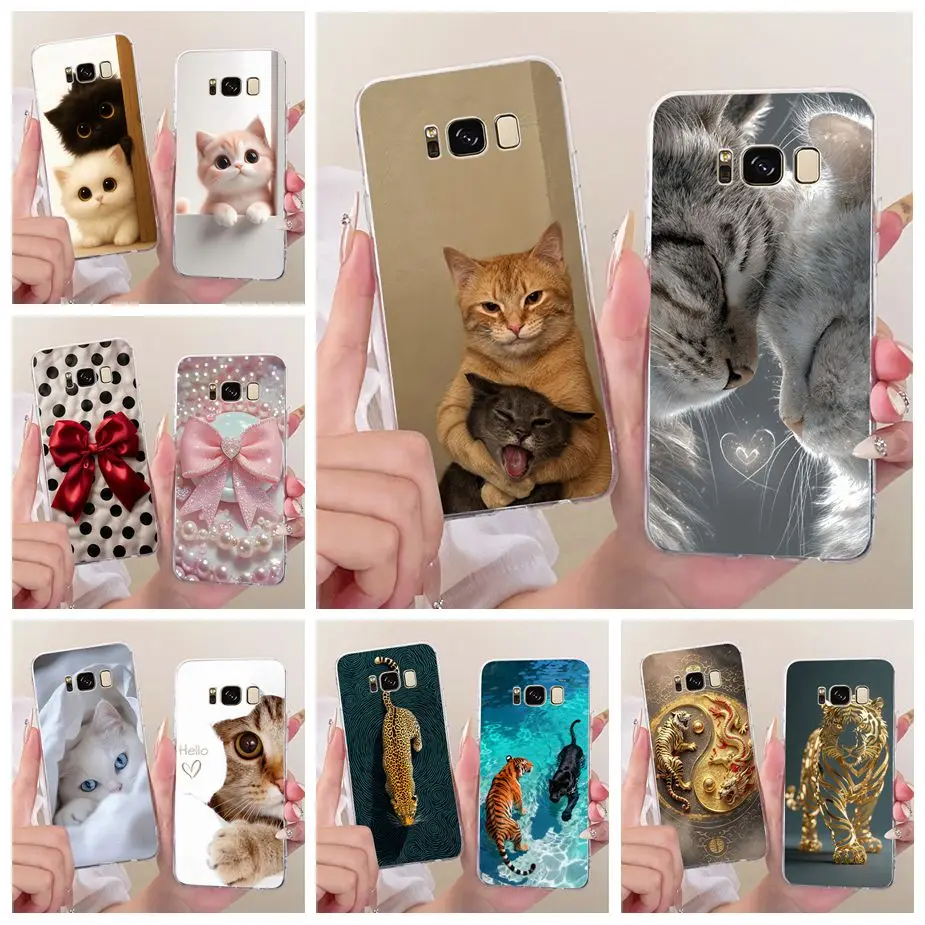 For Samsung Galaxy S8 Plus Case SM-G955F Cute Cat Fashion Painted Cover Soft Slim Phone Cases For Samsung S8 S8+ GalaxyS8 Fundas