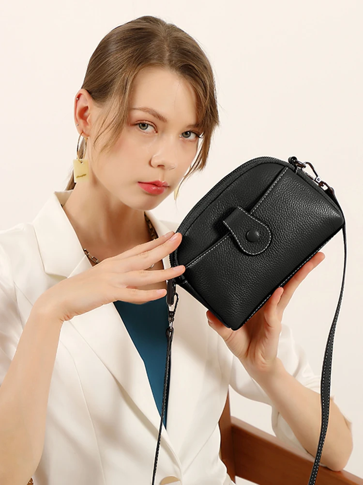 Zency borsa Casual in morbida pelle da donna Mini piccola borsa a tracolla per telefono con conchiglia femminile a tracolla per ragazze borsa