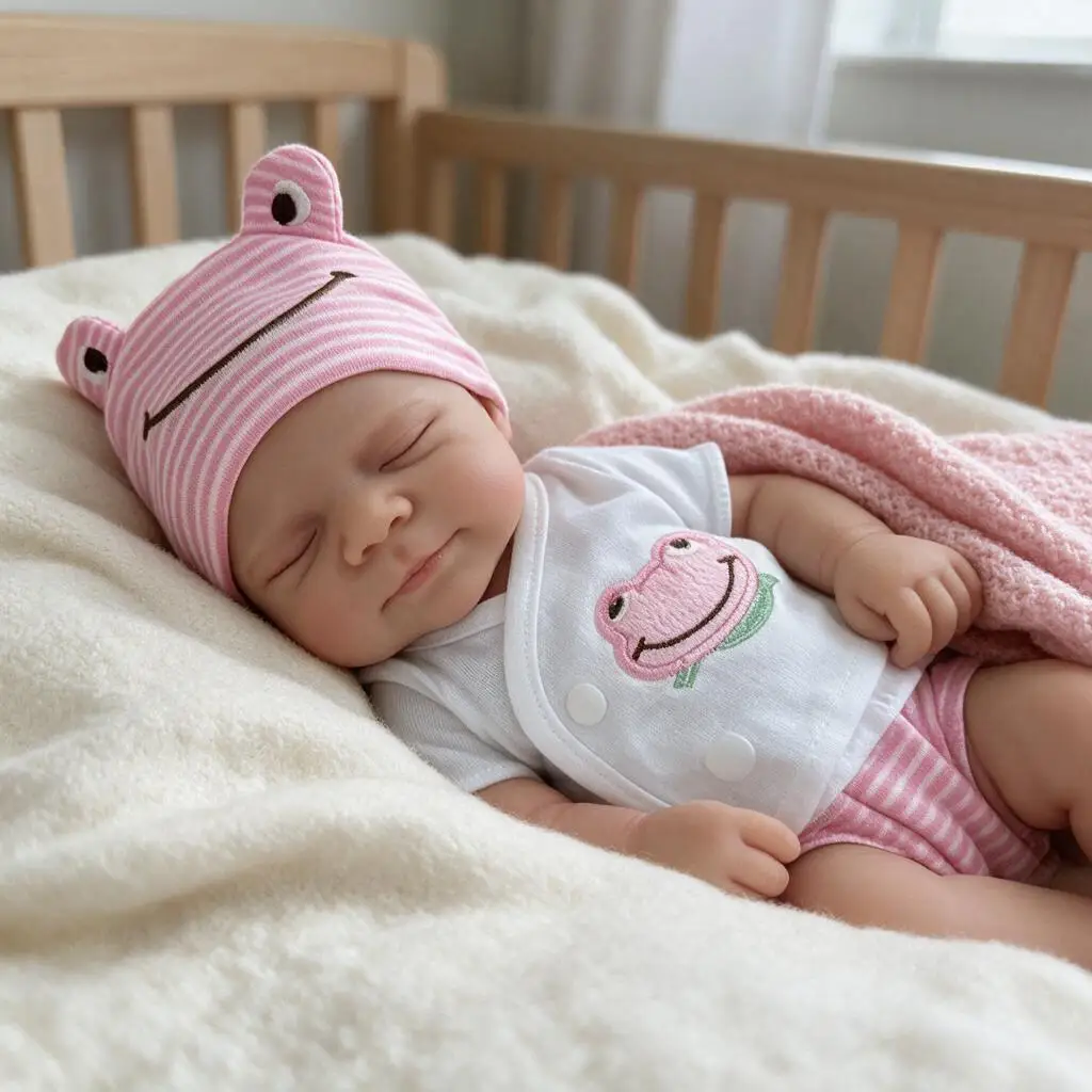 13 Inch Handmade 3D Newborn Reborn Baby Doll Pascale Silicone Bebe Doll For Birthday Present