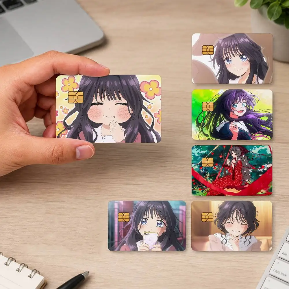 Fleurs de Waguri Kaoruko qui épanouissent avec dignité, 4 pièces ! Autocollants imperméables pour cartes de crédit, cartes de débit et cartes de transport