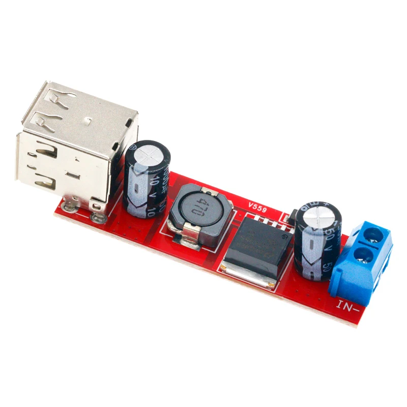 듀얼 USB 출력 DC-DC 스텝 다운 벅 전원 모듈 9V/12V/24V/36V 5V USB 3A 차량 충전기 LM2596