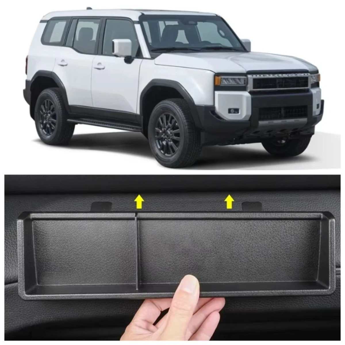 

For Toyota Land Cruiser 250 Prado LC250 2024 Car Interior Accessories Passenger Side Glove Box Storage Holder ABS Black 1pc