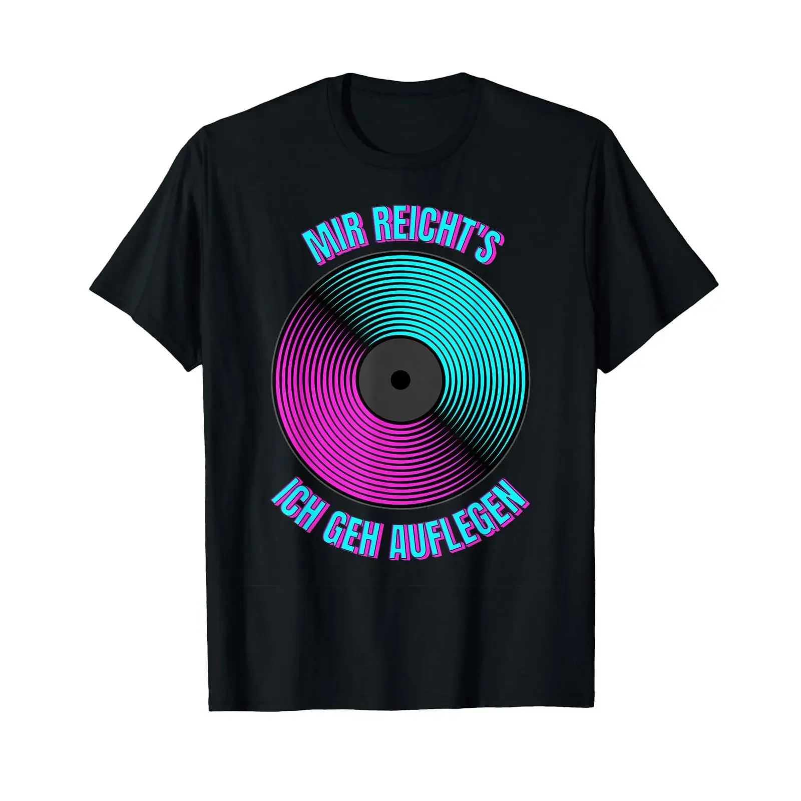 DJ T Shirt with German Text quot Mir reichts ich geh Aulogen black vintage Washed Casual Slightly Versatile Breathable graphic