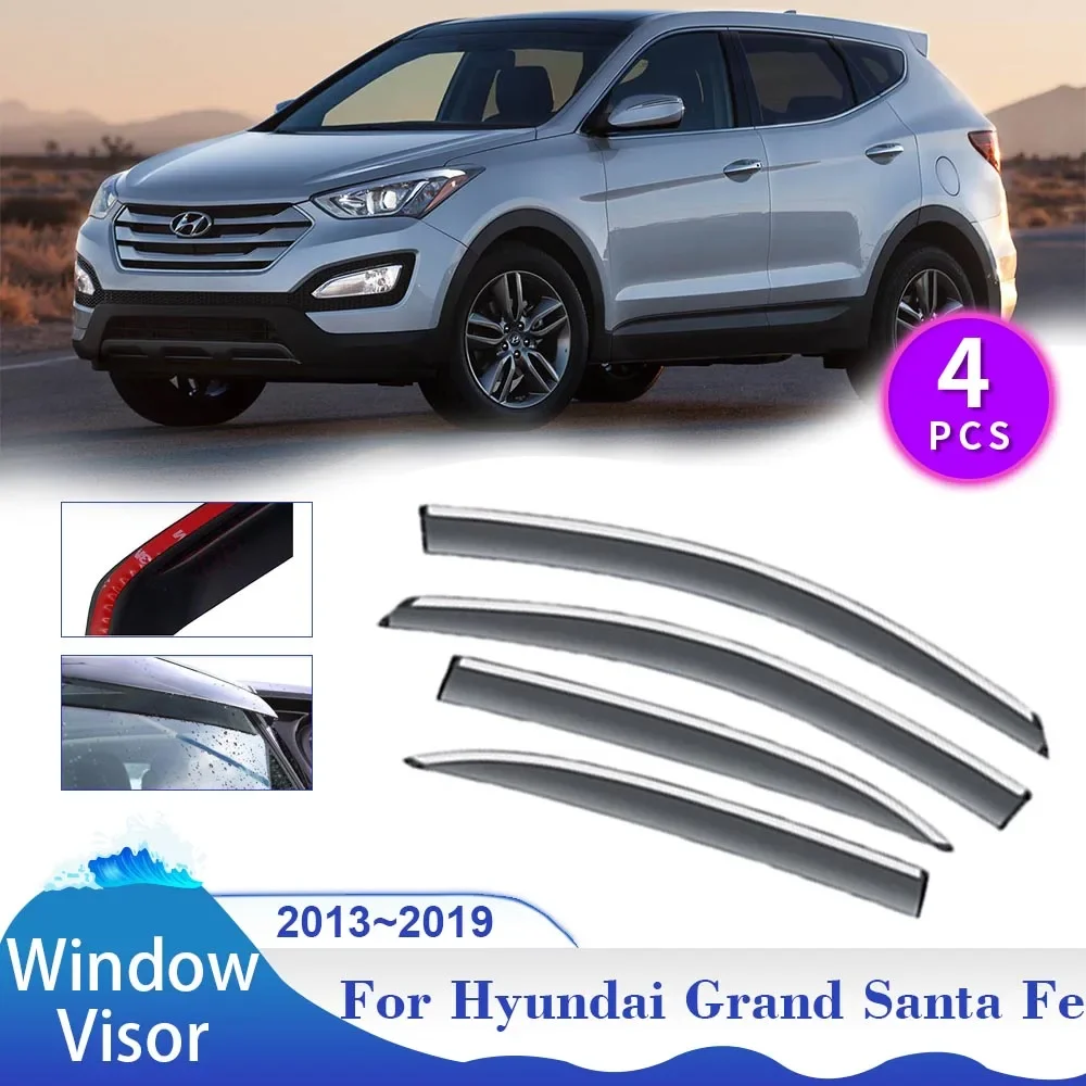 

Windows Visor for Hyundai Grand Santa Fe XL NC LWB 2013~2019 Car Vent Smoke Covers Sun Rain Guards Deflector Exterior Accessorie