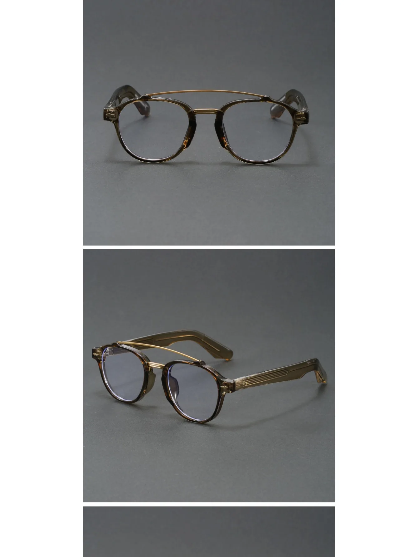 Designer-Nischenbrillengestell für Herren: Retro-Doppelsteg-Brille mit dickem, breitem Rahmen, modisch und künstlerisch, Vollrand-Brille für klare Sicht – Detail 5