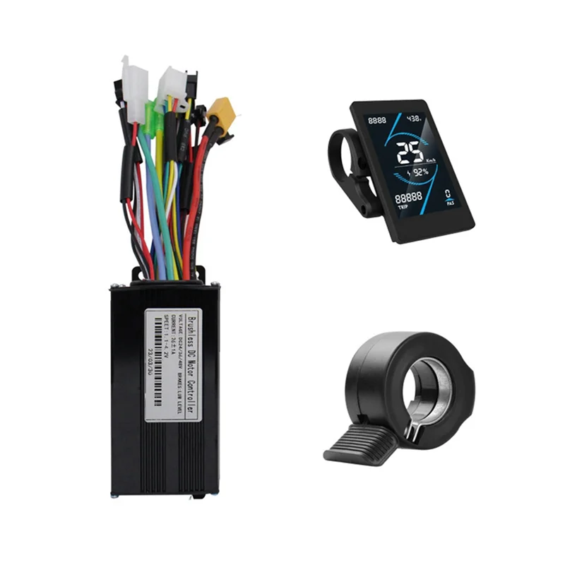 

A72T 36V 48V 26A Brushless Controller T5S Meter LCD Display+130X Throttle Kit For Electric Scooter E-Bike Repair Kit