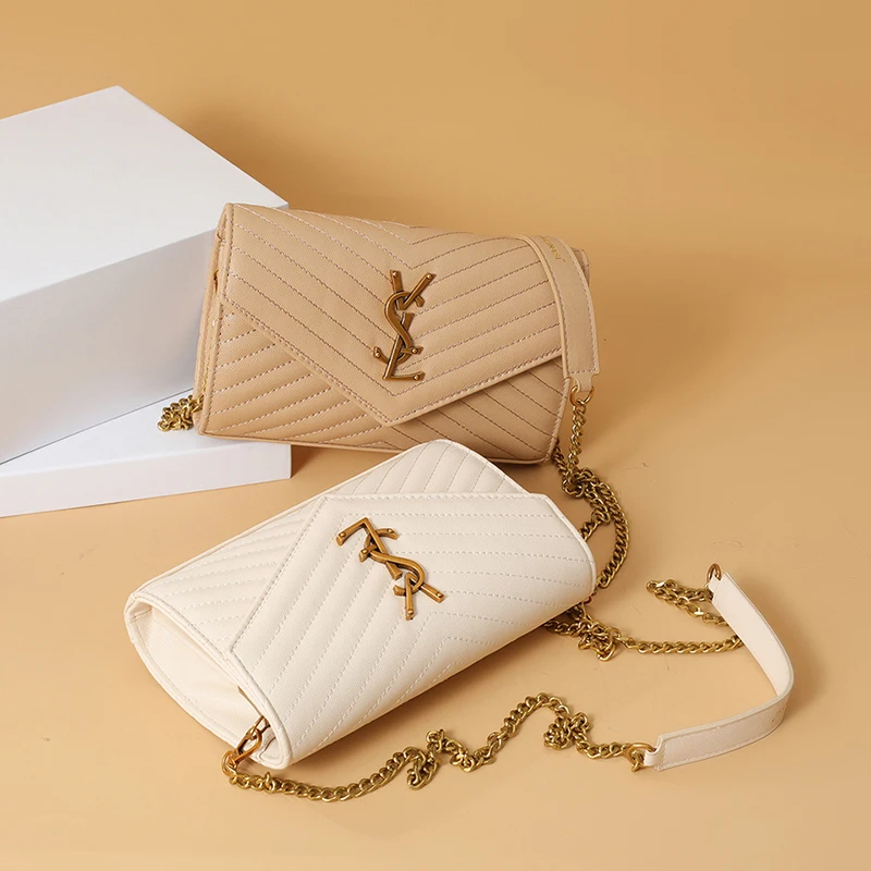 

High quality women's crossbody bag, simple and portable small square bag, women's chain shoulder bag, fashionable handbag