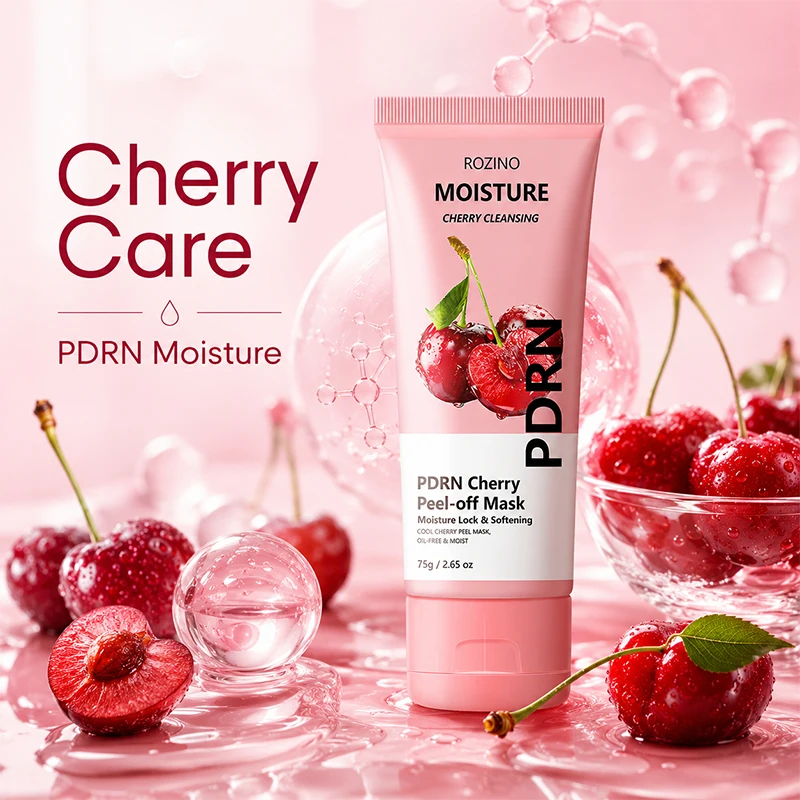 75g Pdrn+Cherry Soft Tube Moisturizing Cleansing Peel-Off Mask, Large Capacity, Comes with a Facial Scraper, Effectively Reduces Dry Lines, Tightens and Lifts the Face, Makes Skin Appear Younger, and Leaves Skin Smooth and Glowing with Youthful Radiance Easy Home Spa Facial Care, Hydrating and Moisturizing Facial Mask, Softens and Brightens Skin Texture, Refreshing and Non-Greasy, Suitable for Daily Care and Beauty.