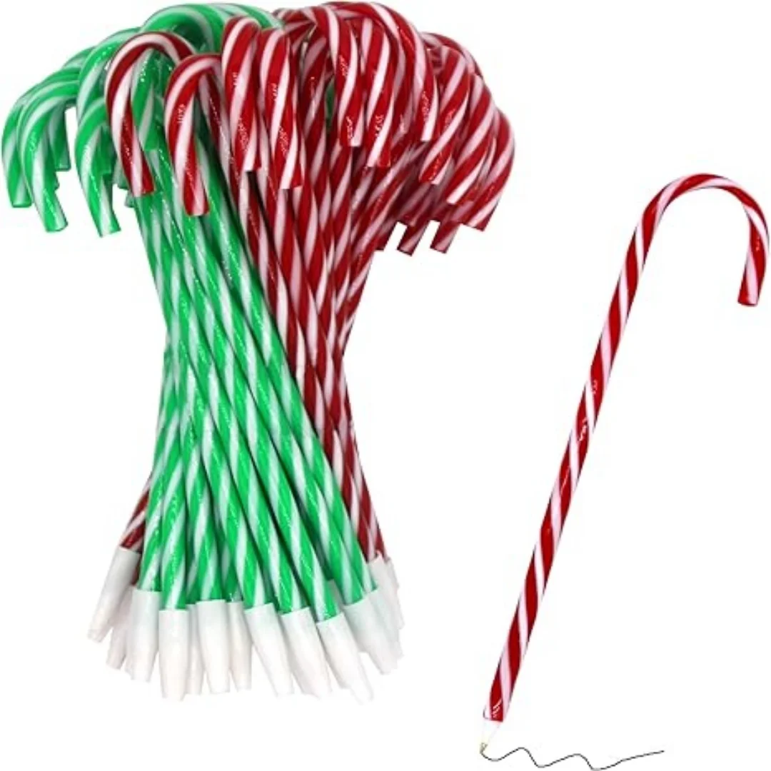 

5pcs Christmas Candy Cane Ballpoint Pens Red Green Umbrella Pens for 2025 Xmas New Year 2026 Holiday Stationery Gift Office Sup