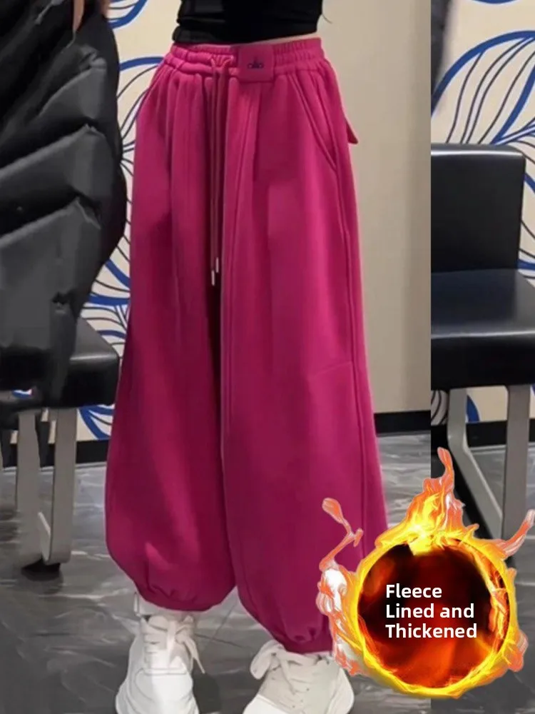 

Модные широкие брюки, женские брюки с высокой талией, корейские брюки прямого кроя, зима 2025 г., ветрозащитные для поездок на работу