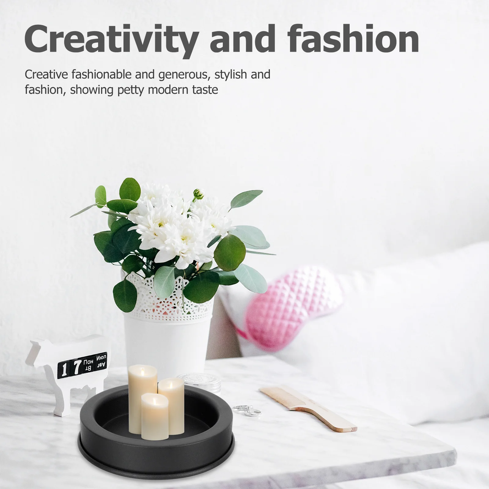 

Iron Tray Creative Fashionable Storage Holder Modern Style Home Decor Party Supplies Black Candleholder Tray