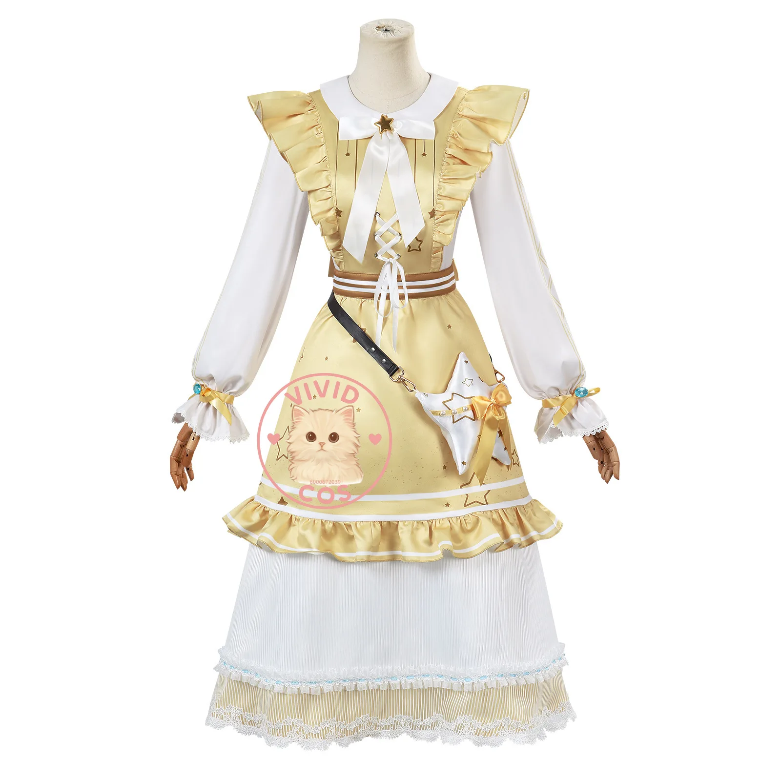 Jeu populaire identité V jouet marchand Cosplay Costume Anime Annie Lester jeu de rôle tenue mignonne petite fille robe jaune perruque Anime