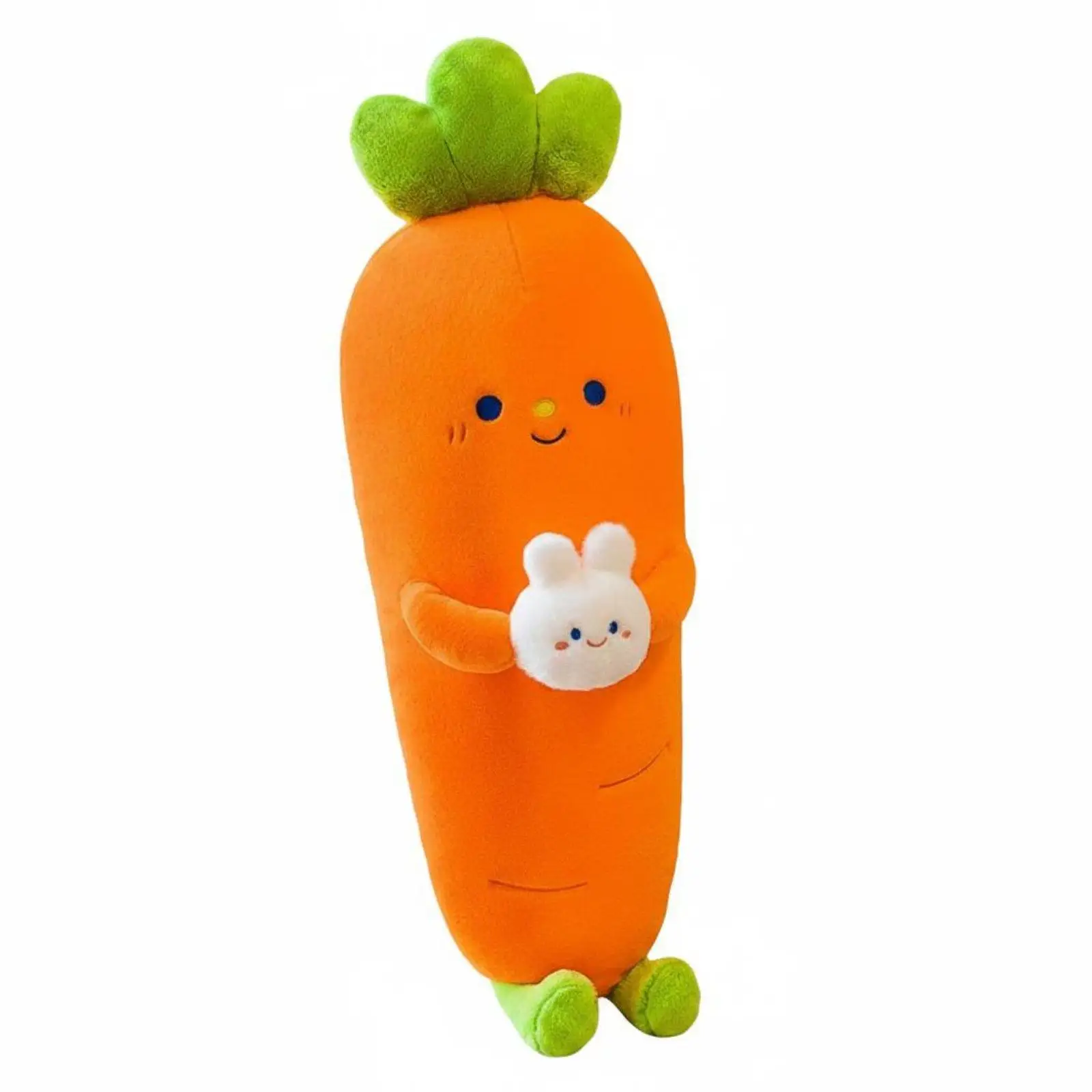 Carrot Design Plush Pillow Bunny Plush Toy Long Body Pillow for Leg Support Cute Rabbit Stuffed Animal Home Decor Gift