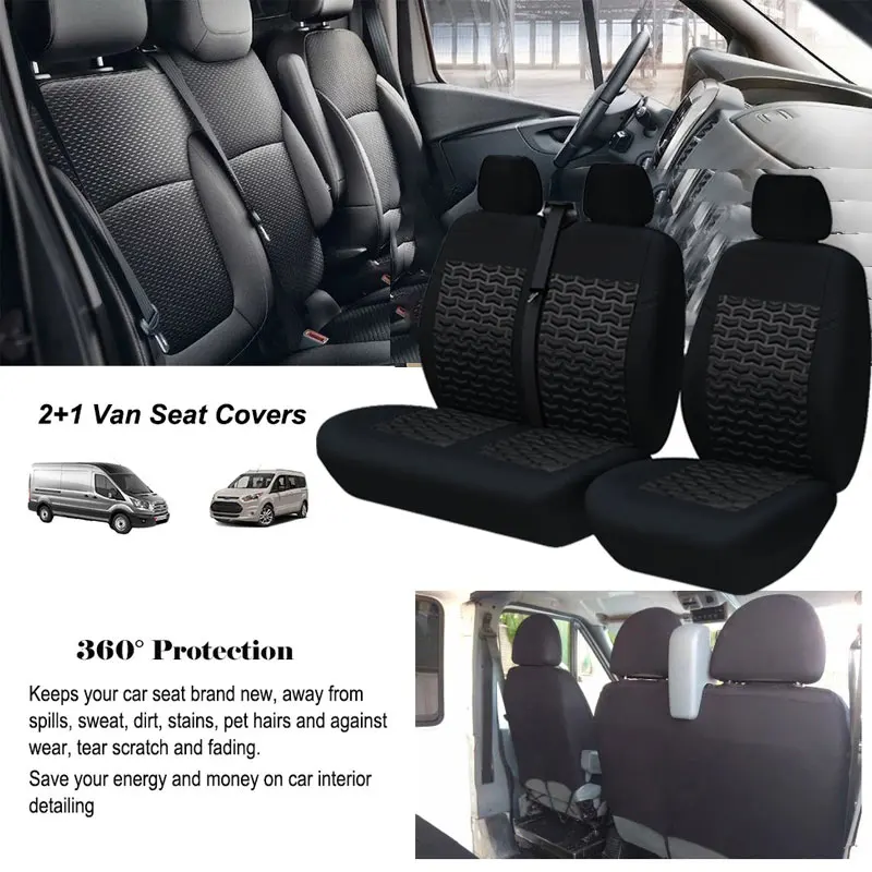 

2+1 Universal 4mm Sponge Seat Covers Fit Most Vans Protect Seats Easy Installation