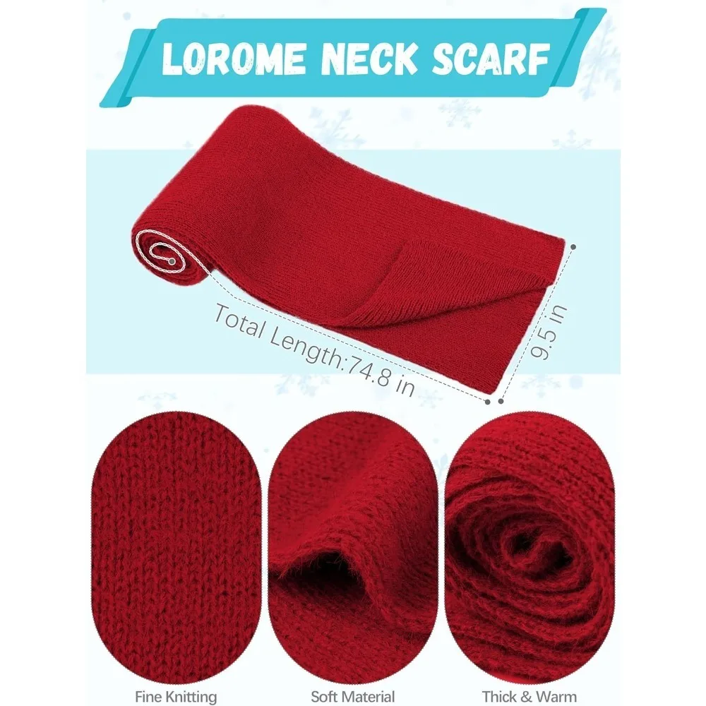 الشتاء قبعة قبعة وشاح قفازات، الدافئة الصوف متماسكة قبعة وشاح طويل الرقبة أدفأ شاشة تعمل باللمس قفازات الشتاء مجموعة هدايا للنساء