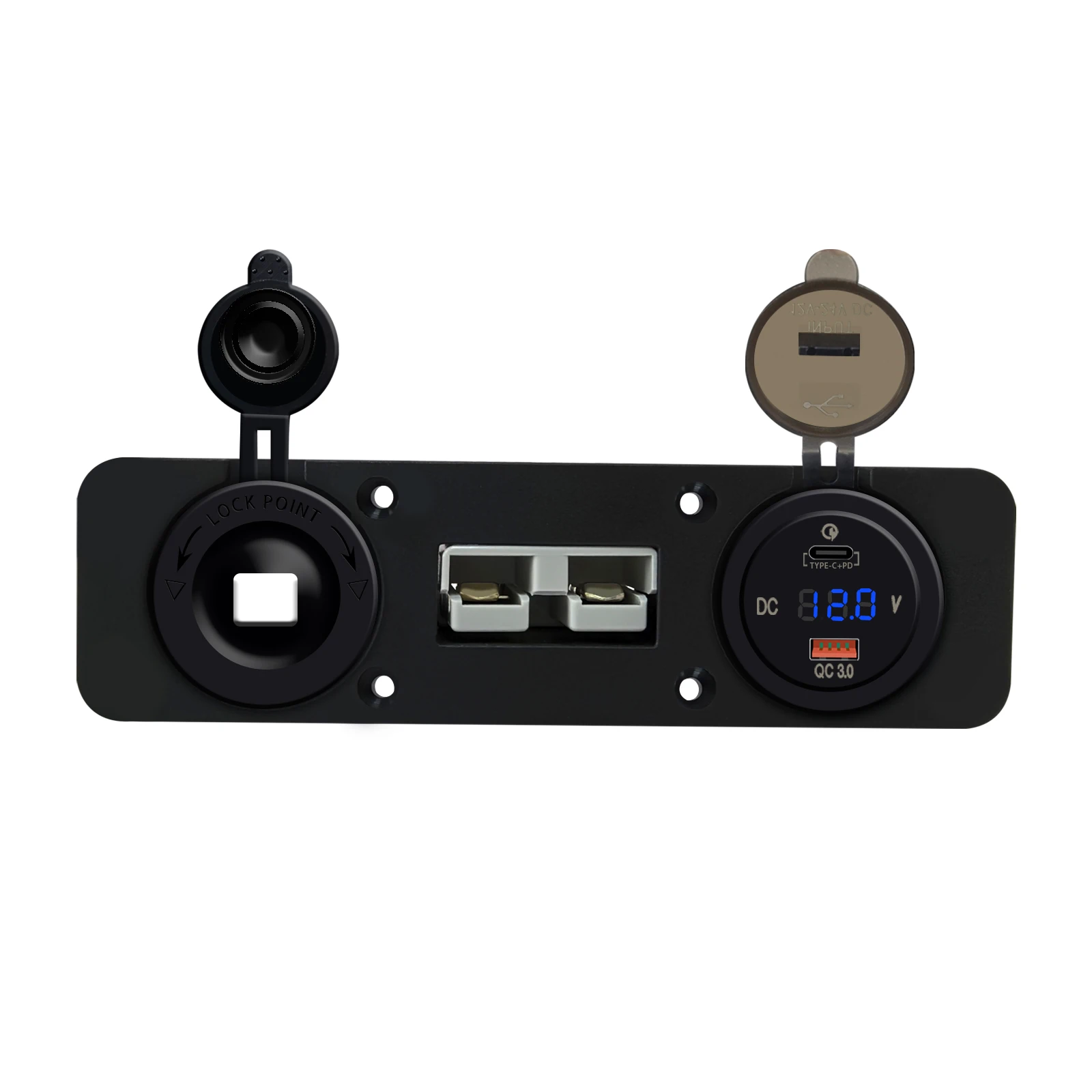 Dual USB Car Charger 12V Cigarette Lighter Power Socket 50A Anderson Plug Connector Dash Panel For Campervan Marine Boat