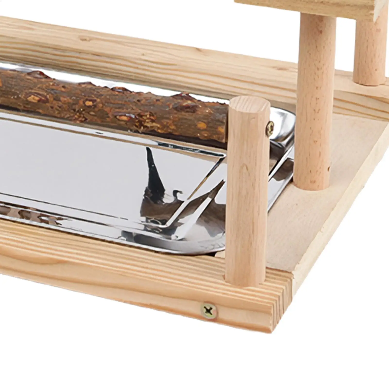 

Деревянный игровой комплекс для птиц: качели для попугаев с чашей и подносом из нержавеющей стали для корелл, конуров, финков, неразлучников – для тренировок и развлечений