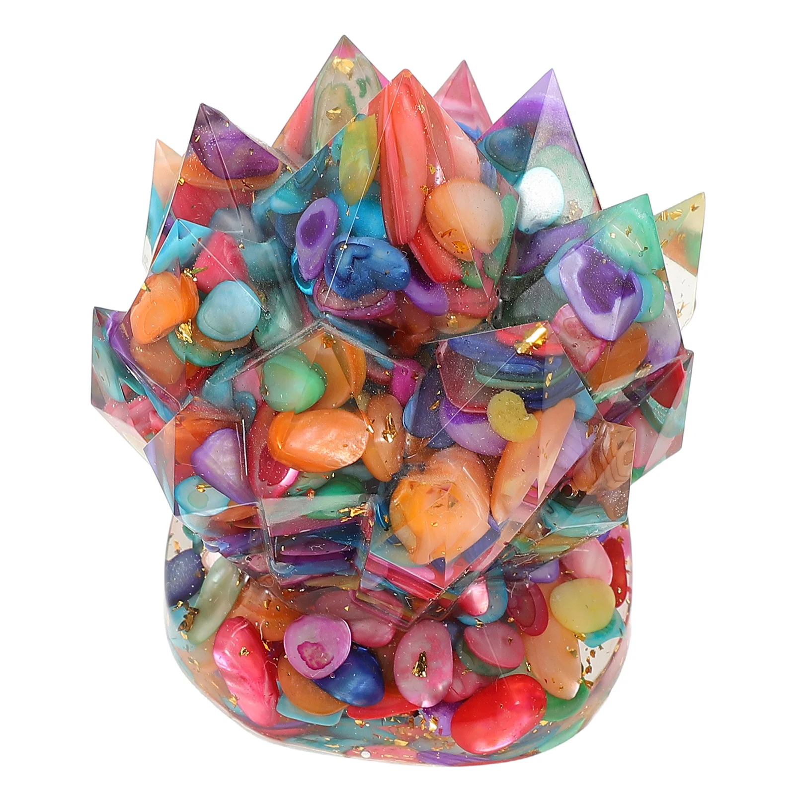 

Natural Crystal Cluster Ornament Desktop Decoration - Handcrafted Colorful Stone Energy Purification Centerpiece for Home Office