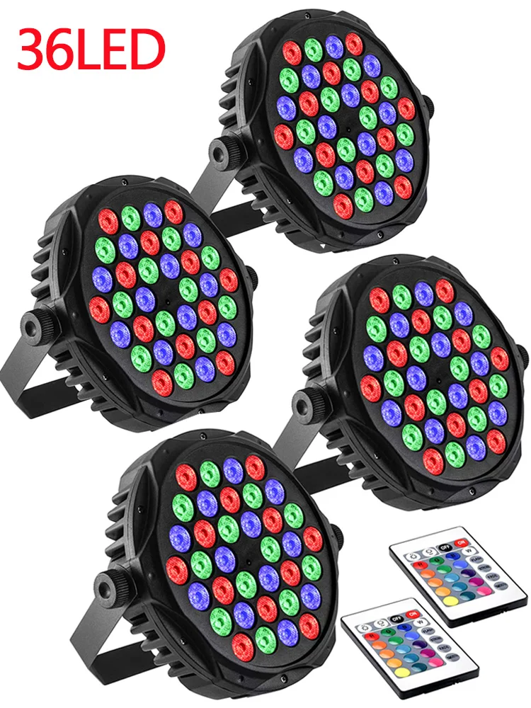 4PCS 36LED Einfarbig RGB Par Lichter Bühne Licht Mit DMX Steuerung Bühnen Beleuchtung Innen Für DJ Disco Weihnachten hochzeit Party