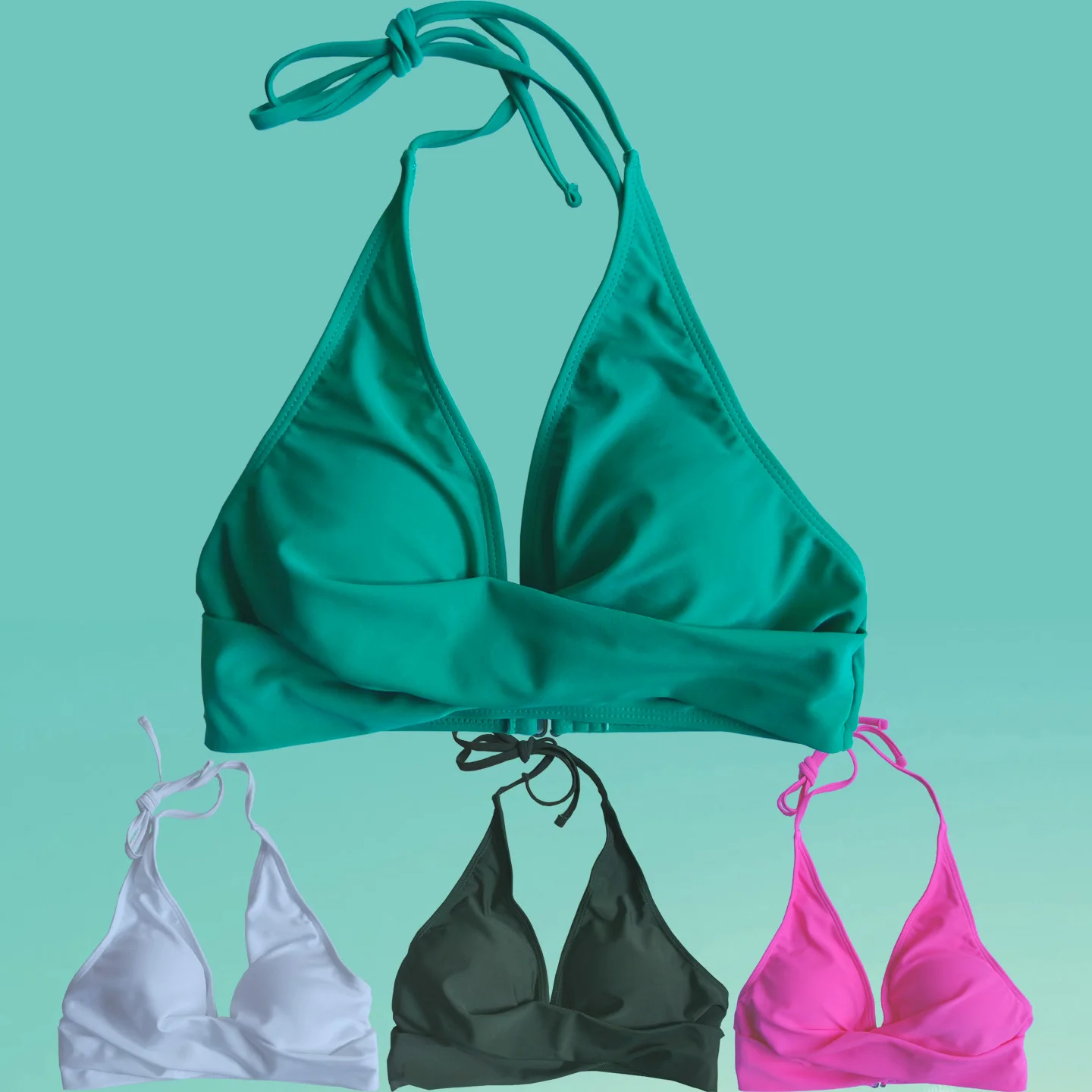 

Women's One-Piece Swimsuit e Bikini Top Strapl No Steel Frame with Chest Pad Low Waist e Pants Olive Lake ...