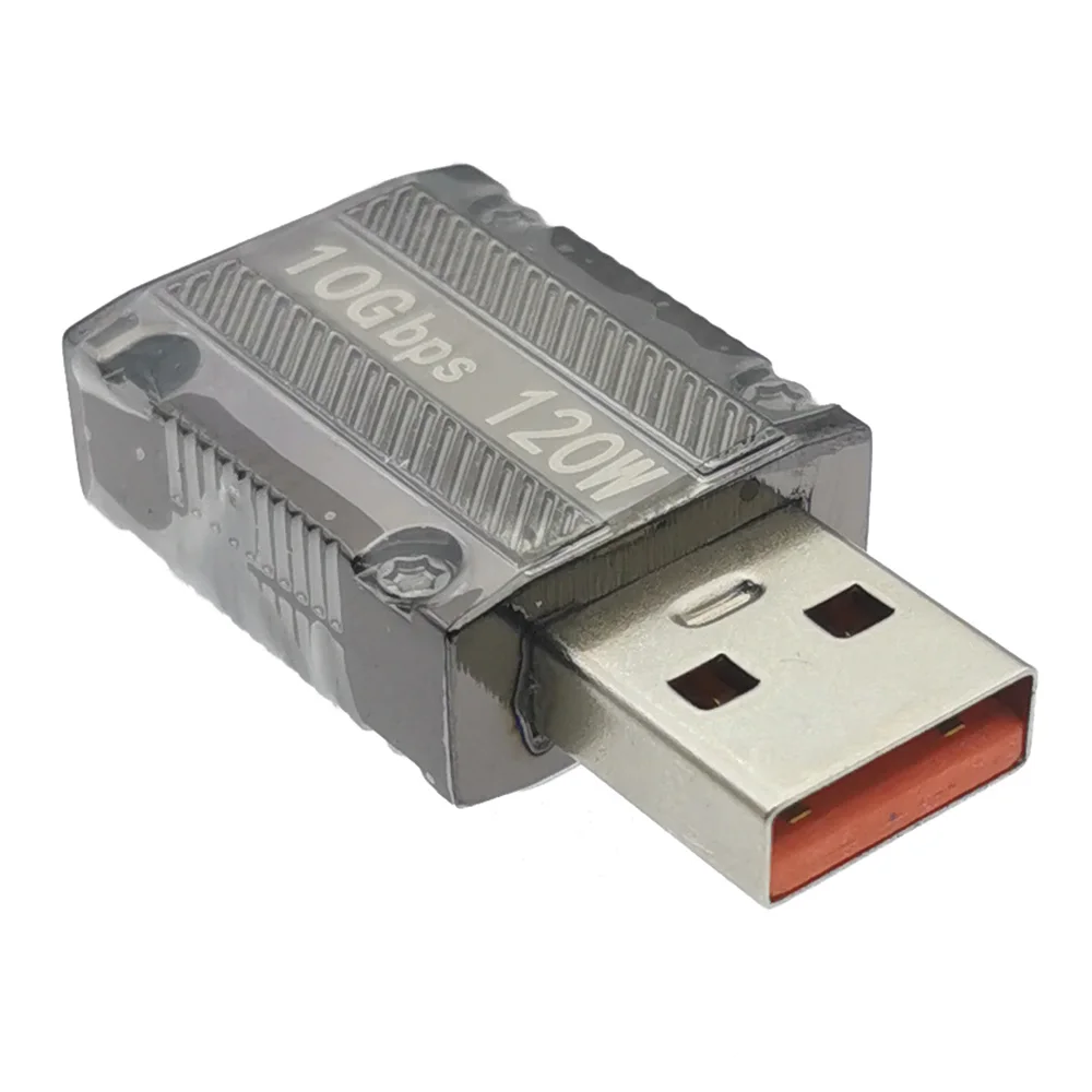 

1pc 120W Zinc Alloy Usb to Type C Adapter 10Gbps Usb Male to USB-C Female Connector Super Fast Charging Plug