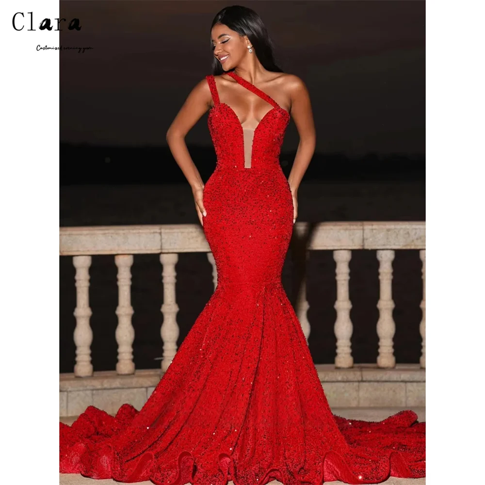 

Clara Custom Red Fishtail Sweetheart Shiny Elegant Chic Woman Evening Dress Luxury 2026 Women's Ball Gown Dresses Party Prom