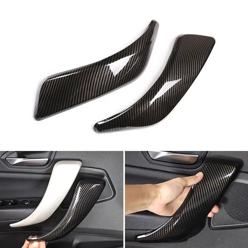 ABS Carbon Fiber Car Styling Interior Door Handle Pull Doorknob Panel  Cover Trim For BMW 1 2 Series F20 F21 F22 F23 2012-2017