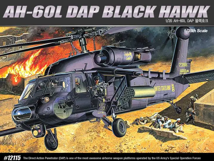 

Academy assembled helicopter scale model kit 12115 AH-60L DAP Black Hawk attack helicopter 1/35