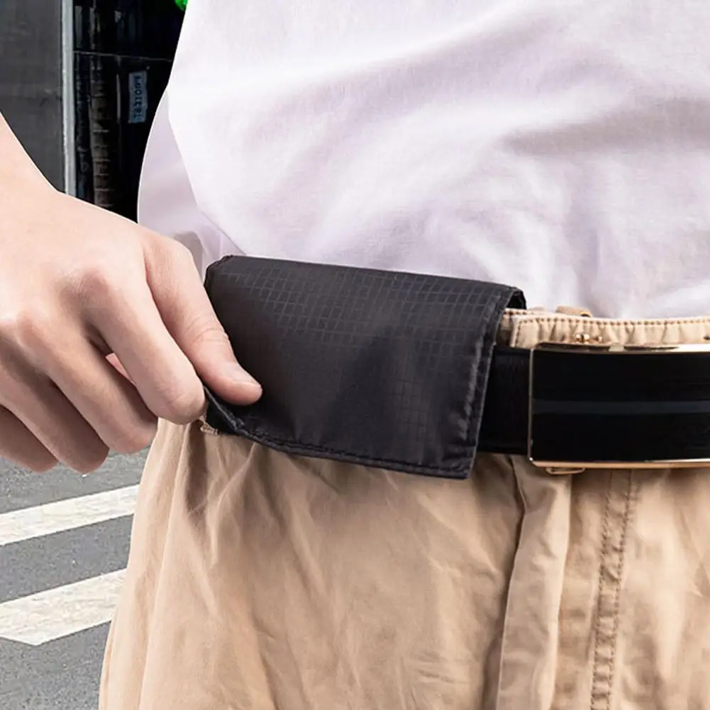 Mini Waist Pouch Travel Passport Holder Nylon Anti-Theft Concealed Money Bag Multi-Functional Card Case for Outdoor Hiking
