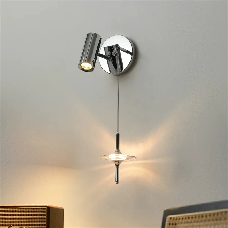 

Italian minimalist wall-mounted sconce with decorative silver modern minimalist Bauhaus industrial style metal star pendant lamp