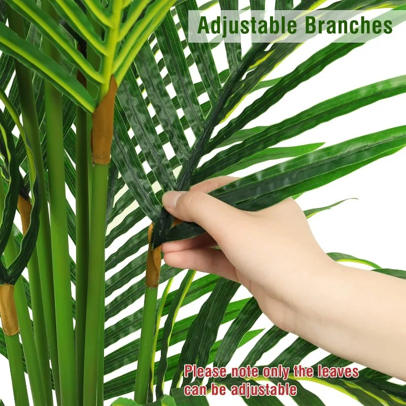 Artificial Areca Palm Tree 4ft Tall Fake Palm Tree Decor with 12 Trunks Faux Tropical Palm Silk Plant Potted Dypsis Lutescens