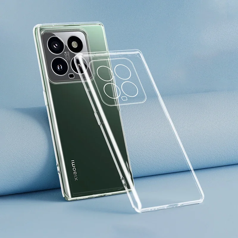 Funda Silicone Back Cover for Xiaomi Mi 14 Pro 14Pro 5G Phone Case Soft Clear Original High Quality Ultra Thin Transparent Coque