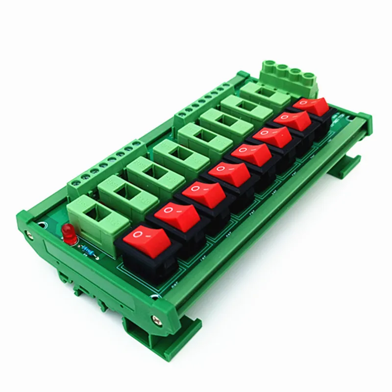 

DIN Rail Mount 8 Position Switch AC/DC Power Distribution Strip Module Fuse Splitter Board
