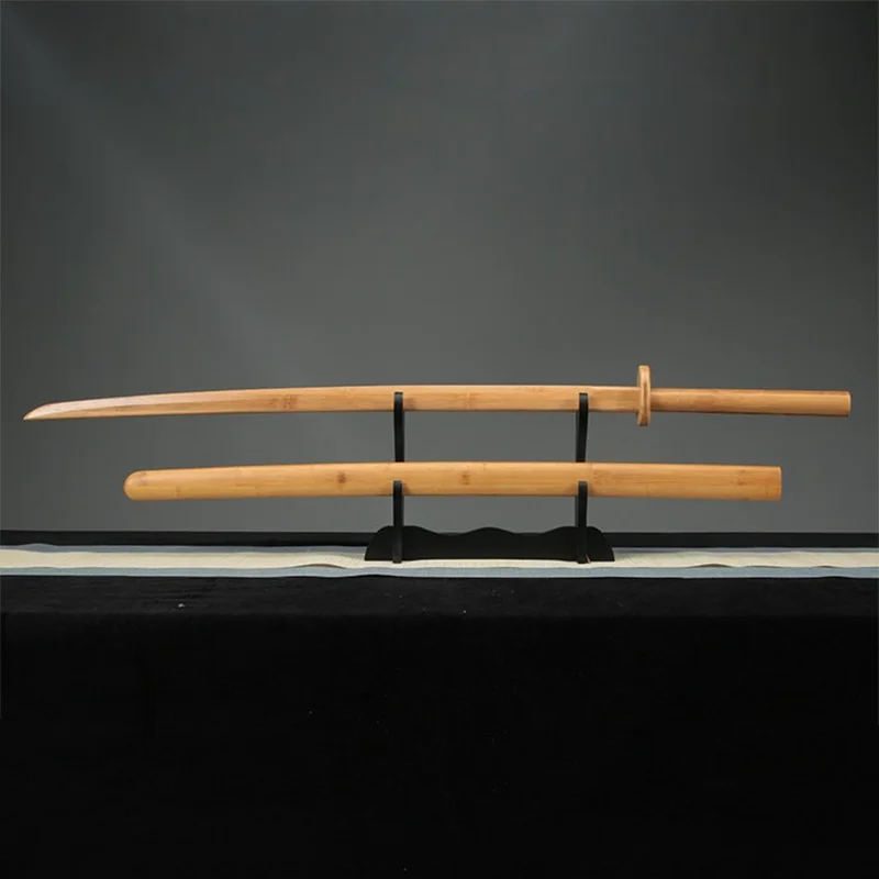 Miao Dao with sheath, single or double-hand wooden sword, kendo wooden sword, fitness martial arts performance sword, training bamboo sword, display ornament